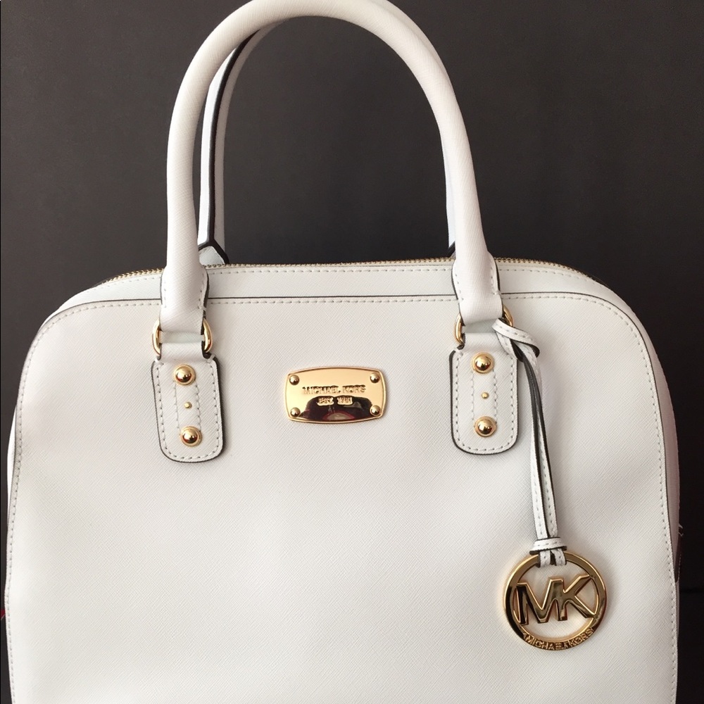 Michael Kors optic white hand bag.
